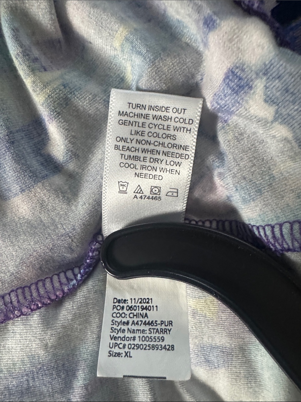 LOGO Lori Goldstein Starry Purple Watercolor Abstract Tunic XL - Picture 5 of 8